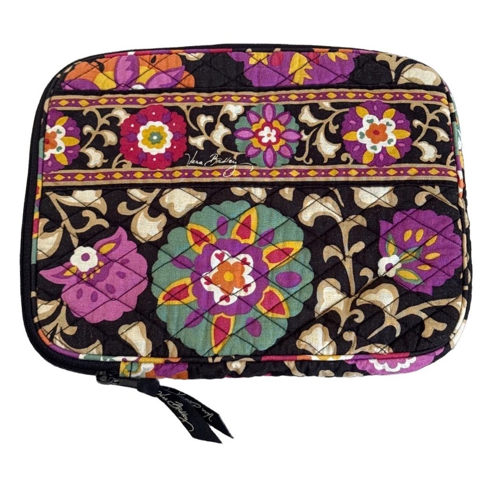 Vera Bradley Rhythm and Blues Quilted Tablet Sleeve Case Floral Purple